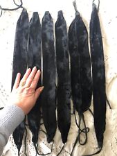 Job Lot 6 Antique French Silk Black Velvet Sashes / Hat Trim c1890 picture