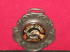 Antique Martin Senour Paint Varnishes Advertising Celluloid Watch Fob picture