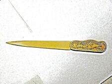 Antique RUNNING DEER PINE COON Bakelite Handle Flex Blade Letter Opener 10 1/2