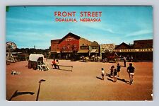Ogallala NE-Nebraska, Front Street, Advertisement, Antique, Vintage Postcard picture