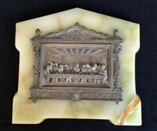 Antique 1923 LV Aronson metal Christian LAST SUPPER Wall Sculpture-EXC picture