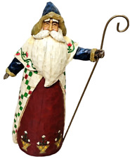 Jim Shore Heartwood Creek Santa Claus ceramic Figurine Cane Hook primitive 2002 picture