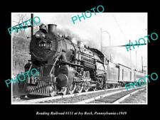 OLD 6 X 4 HISTORIC PHOTO OF READING RAILROAD TRAIN, IVY ROCK PENNSYLVANIA c1949 picture
