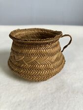 vintage Woven Sweetgrass Basket, Country Farmhouse Decor 3” Handle  picture