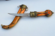 Vintage Antique Moroccan Dagger Islamic Khanjar Bone & Bronze Arabic Sword picture