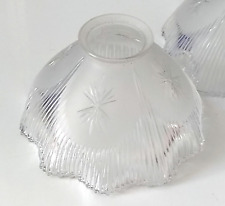 Antique Magian Prismatic Holophane Reflector Lamp Shade Frosted Ruffle Starburst picture
