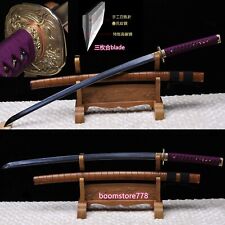 Top Clay tempered Folded Steel Hand Grind Japanese Katana Samurai Sword Sharp #1 picture