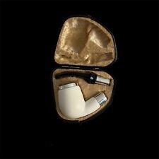Block Meerschaum Pipe 925 silver unsmoked w case MD-272 picture