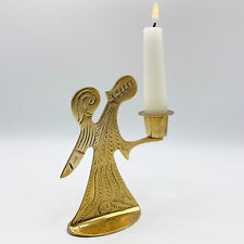 HAMPTON BRASS Vintage Angel Candle Holder with Intricate Carved Details - India picture