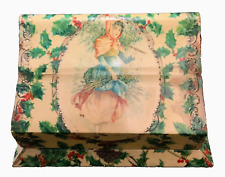 ANTIQUE CHRISTMAS HOLLY CELLULOID VANITY BOX - VICTORIAN GIRL W/TREE ‘AS IS’ picture