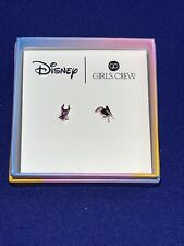Girls Crew x Disney Villains Maleficent Stud Earrings Rose Gold Tone New picture