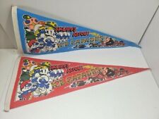 2-Pack Vintage Collectible The Smurfs Alive Ice Capades Flag/Pennant 1980's  picture