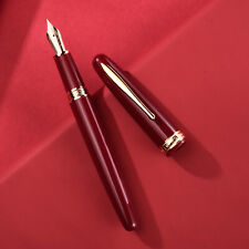 Hongdian 1841 Resin Fountain Pen Iridium EF/F 14K Gold EF/F Red/Black Gift Pen picture