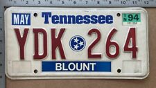 1994 Tennessee license plate YDK 264 YOM DMV clear Ford Chevy Dodge 7532 picture