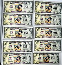 2009 $1 MICKEY & PLUTO DISNEY DOLLARS (15) CONSECUTIVE T0068252 - T00692966 NEW picture