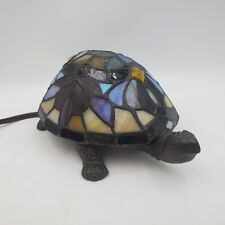 Quoizel Stained Glass Tiffany Style Turtle Night Light Lamp Metal  Electric picture