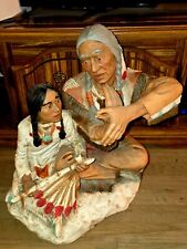 RARE 1986 Universal Statuary Corp LARGE Native American Statue - Elder and child picture