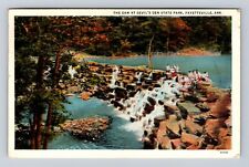 Fayetteville AR-Arkansas, Dam at Devil's Den State Park, Vintage c1939 Postcard picture