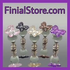 Beautiful Solid Glass Butterfly Lamp Finials 5 Colors-Unique/Custom/Handmade picture
