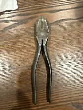 Vintage UTICA 1950-8 Lineman Pliers w/ Side Cutters Made in USA picture