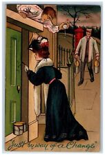 Minneapolis MN Postcard Milk Man Keyhole Just By Way Of A Change 1908 Antique picture