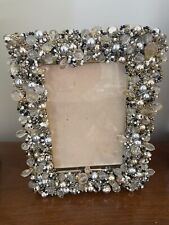 MacKenzie Childs Silver Gold Beaded Photo Picture Designer Frame 4 x 6 Rare picture