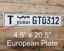 DUBAI European Style EEC Aluminum License Plate, Custom Personalized text, new picture