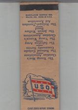Matchbook Cover U.S.O. The Young Men's Christian Associations YMCA picture