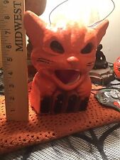 Vintage Halloween “Cat On the Fence” Pulp Lantern W/ Inserts ~CandyContainer~WOW picture