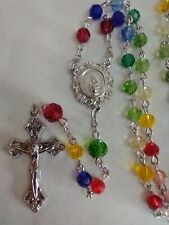 Catholic Rosary Rainbow Multicolored Glass 20