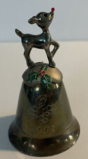 VTG Kirk Stieff Rudolph Song Music Box Silver Holiday Bell 2003 Works picture