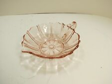Anchor Hocking Oyster & Pearl Pink Depression Glass Handled Bowl NAPPY STYLE picture