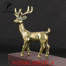 Brass elk figurine study desk decorations cute animal deer figurines  picture