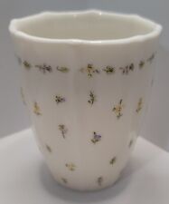 Martha Stewart Vanity Cup White Ceramic Floral Design picture