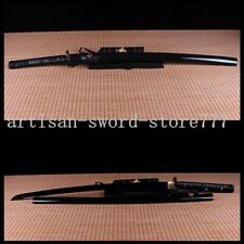 Handmade Black Folded Steel Japanese Samurai Katana Sword Full Tang sharp blade. picture