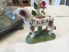 2 Antique English Staffordshire DOG & Man w/ Sheep Figurines picture
