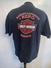 VINTAGE Harley Davidson Reno Nevada Henley T-Shirt XL Black Motorcycles HD MC picture