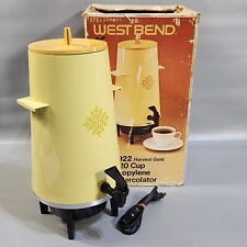 Vintage West Bend Coffee Maker Harvest Gold Automatic 10-20 Cup Party Percolator picture