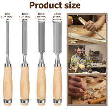 4PC Wood Carving Hand Half-round Chisel Firmer Gouge Set Steel Woodworking Tool☸ picture