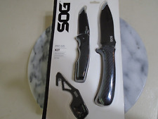 SOG 3.5 Pro Bowie Fixed Blade Pocket Knife Flat Tool 3Pc Set Full Tang 99990876 picture