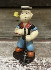 POPEYE The Sailor Man with “Anchor and Chain” Cast Iron 6” Tall Figurine picture
