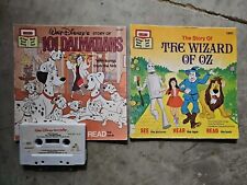  Vintage DISNEY'S 101 Dalmations & Wizard of OZ Read-Along Books & Tape picture