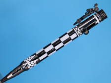 Indy Racing Pen in Gunmetal Finish with Race Track Black & White Checkered Flag picture