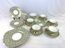 Vtg Imperial Bone China Cup, Saucer and Snack Plate Set Warranted 22 Kt. Gold H1 picture