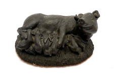 Rare Bronze Pig Sculpture With Piglets picture