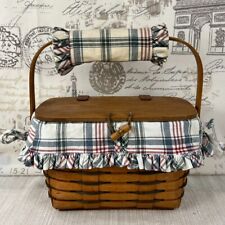 Longaberger 1995 Heartland Small Purse Basket w/Liner, Handle Grip, + Protector picture