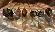 Beautiful Antique/Vintage Style  Handcrafted Hatpins-Lot Of Six- Lots Of Sparkle picture