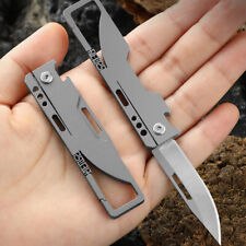 Titanium Alloy Portable Pocket Folding Blade Knife Camping Survival Keychain EDC picture