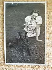 BEAUTIFUL LADY WITH DOG,IDENTIFIED.VTG 1930'S 6