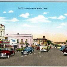 c1940s San Diego, National City, CA Downtown Main St Theatre Roadside Shops A234 picture